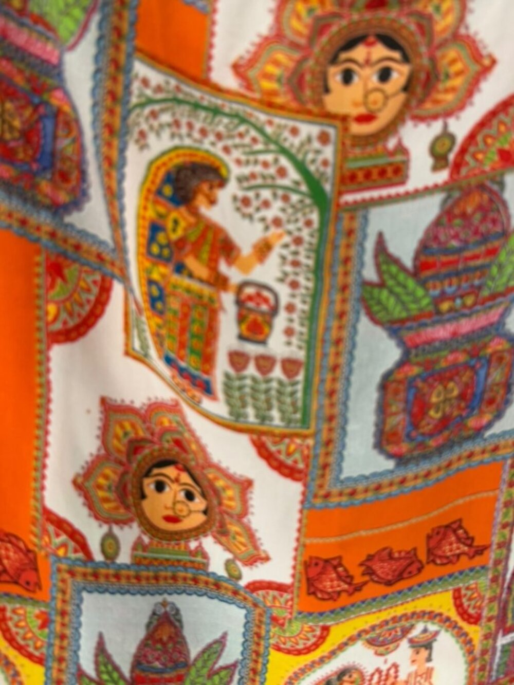 Calypso St. Barth Silk Tank Top Printed Boho India Motif Orange Multicolor Size - Picture 3 of 5
